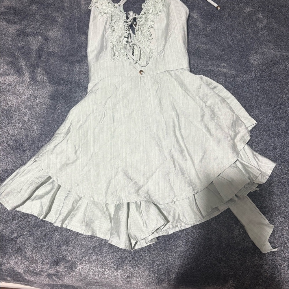 Elegant Mint Green Ruffle Dress